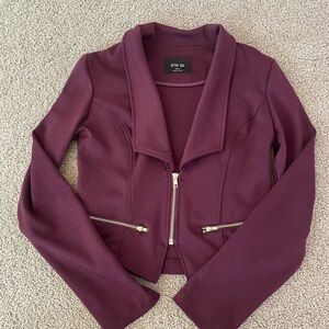 Active USA Women's Plum Blazer with Zipper Accents